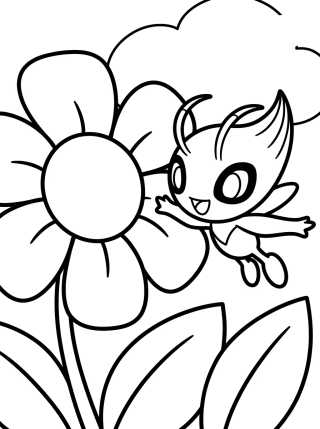 Celebi na Floresta para colorir Desenho de Celebi na Floresta para colorir e imprimir grátis