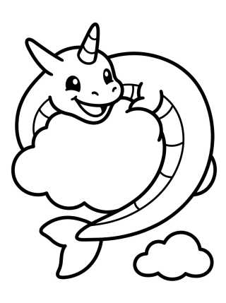 Rayquaza Fofo no Céu para colorir Desenho de Rayquaza Fofo no Céu para colorir e imprimir grátis