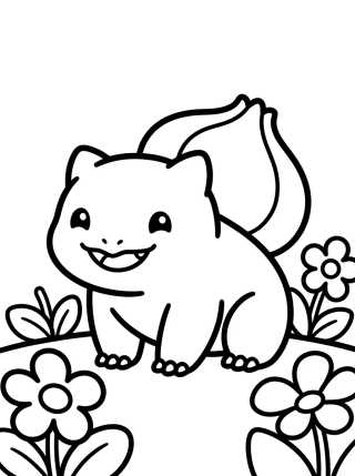 Bulbasaur Alegre no Jardim para colorir Desenho de Bulbasaur Alegre no Jardim para colorir e imprimir grátis
