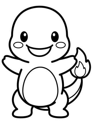 Charmander Feliz para colorir Desenho de Charmander Feliz para colorir e imprimir grátis