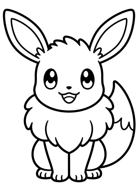 Eevee Fofinho Sentado para colorir Desenho de Eevee Fofinho Sentado para colorir e imprimir grátis