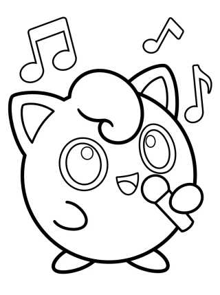 Jigglypuff Cantando Alegremente para colorir Desenho de Jigglypuff Cantando Alegremente para colorir e imprimir grátis