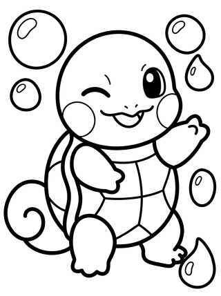 Squirtle Brincando na Água para colorir Desenho de Squirtle Brincando na Água para colorir e imprimir grátis