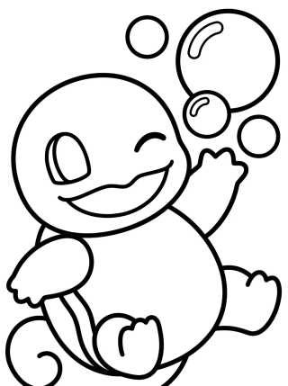 Squirtle Kawaii Brincando com Água para colorir Desenho de Squirtle Kawaii Brincando com Água para colorir e imprimir grátis