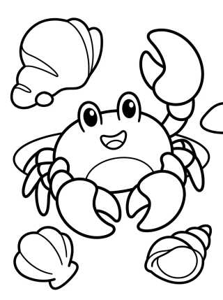 Caranguejo Feliz na Areia para colorir Desenho de Caranguejo Feliz na Areia para colorir e imprimir grátis