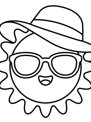 Coleção de desenhos para colorir: Praia e Verão Fofos
