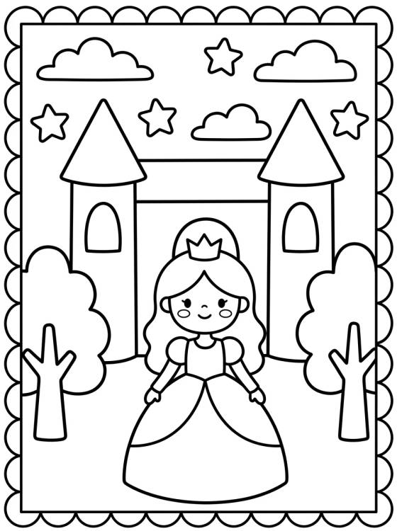 Princesa no Castelo Mágico para colorir Desenho de Princesa no Castelo Mágico para colorir e imprimir grátis
