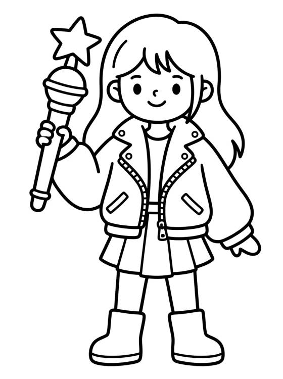 Figurino com Jaqueta Estilosa e Lança para colorir Desenho de Figurino com Jaqueta Estilosa e Lança para colorir e imprimir grátis