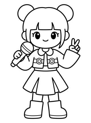 Jaqueta Neon e Saia de Guerreira K-Pop para colorir Desenho de Jaqueta Neon e Saia de Guerreira K-Pop para colorir e imprimir grátis