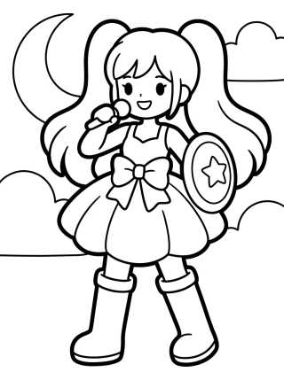 Vestido de Combate e Botas Altas para colorir Desenho de Vestido de Combate e Botas Altas para colorir e imprimir grátis