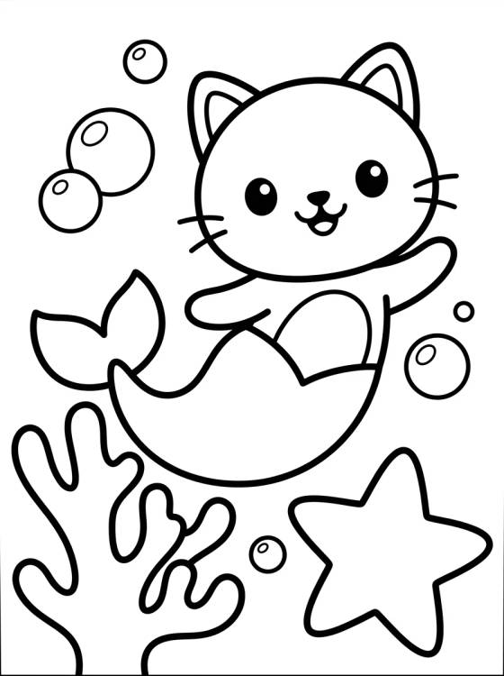 Sereiata Nadando no Spa do Fundo do Mar para colorir Desenho de Sereiata Nadando no Spa do Fundo do Mar para colorir e imprimir grátis