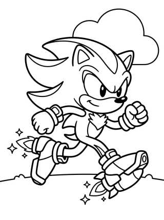 Shadow Correndo com Tênis a Jato para colorir Desenho de Shadow Correndo com Tênis a Jato para colorir e imprimir grátis