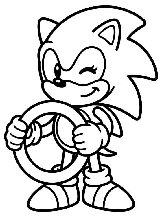 Sonic com Argola Dourada para colorir Desenho de Sonic com Argola Dourada para colorir e imprimir grátis