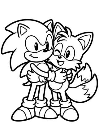 Sonic e Tails Melhores Amigos para colorir Desenho de Sonic e Tails Melhores Amigos para colorir e imprimir grátis
