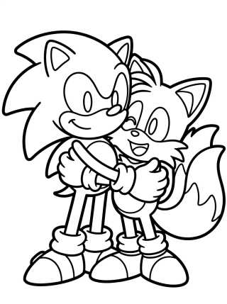 Sonic e Tails Melhores Amigos para colorir Desenho de Sonic e Tails Melhores Amigos para colorir e imprimir grátis