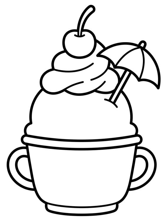 Copa de Sundae de Sorvete Divertido para colorir Desenho de Copa de Sundae de Sorvete Divertido para colorir e imprimir grátis