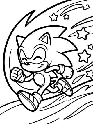 Super Sonic Correndo Rápido para colorir Desenho de Super Sonic Correndo Rápido para colorir e imprimir grátis