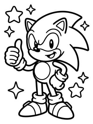 Super Sonic Fazendo Sinal de Positivo para colorir Desenho de Super Sonic Fazendo Sinal de Positivo para colorir e imprimir grátis