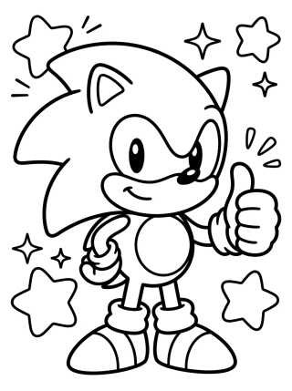 Super Sonic Fazendo Sinal de Positivo para colorir Desenho de Super Sonic Fazendo Sinal de Positivo para colorir e imprimir grátis