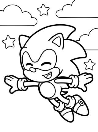 Coleção de desenhos para colorir: Super Sonic para Colorir