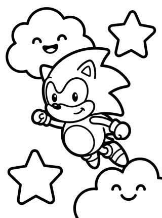 Coleção de desenhos para colorir: Desenhos do Super Sonic para Colorir