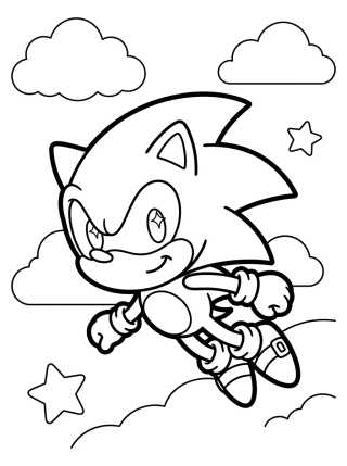 Super Sonic Voador Kawaii para colorir Desenho de Super Sonic Voador Kawaii para colorir e imprimir grátis