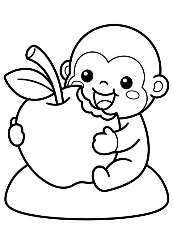 Tito Comendo uma Maçã para colorir Desenho de Tito Comendo uma Maçã para colorir e imprimir grátis