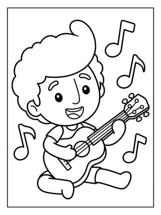 Tito Tocando Violão para colorir Desenho de Tito Tocando Violão para colorir e imprimir grátis