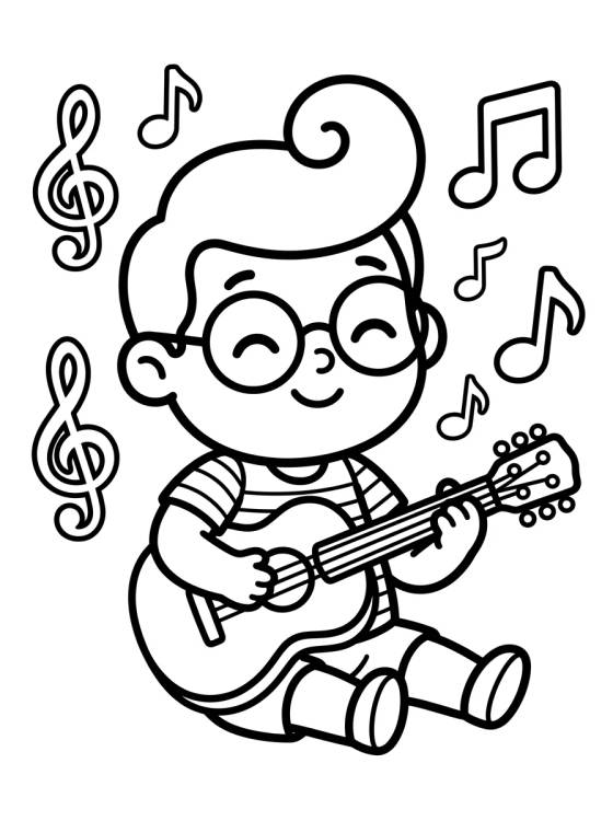 Tito Tocando Violão para colorir Desenho de Tito Tocando Violão para colorir e imprimir grátis