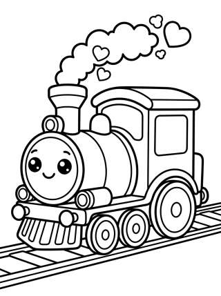 Coleção de desenhos para colorir: Trem e Estrada para Colorir
