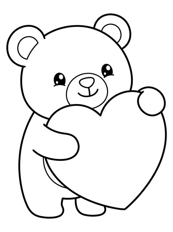 Ursinho Bobbie Abraçando Coração para colorir Desenho de Ursinho Bobbie Abraçando Coração para colorir e imprimir grátis