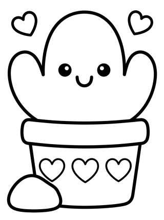 Coleção de desenhos para colorir: Vasos e Plantinhas Fofas