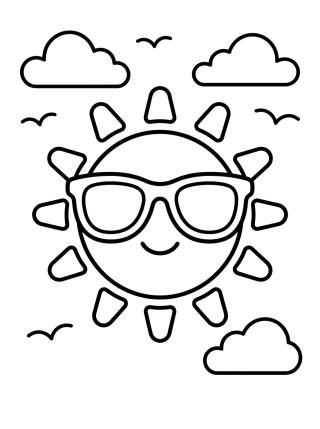 Coleção de desenhos para colorir: Verão Fofo